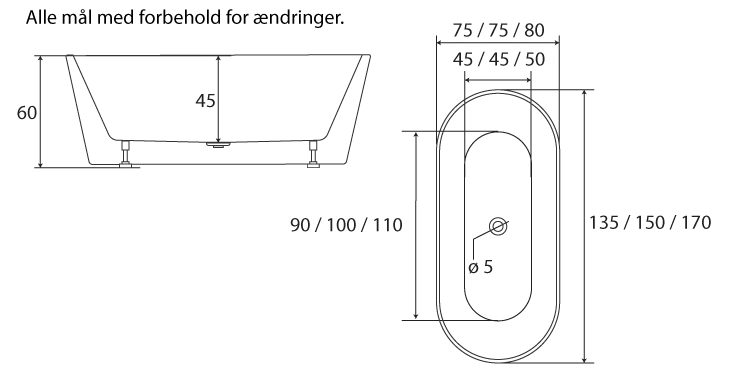 Varna akrylbadekar 150 cm - Billede 4