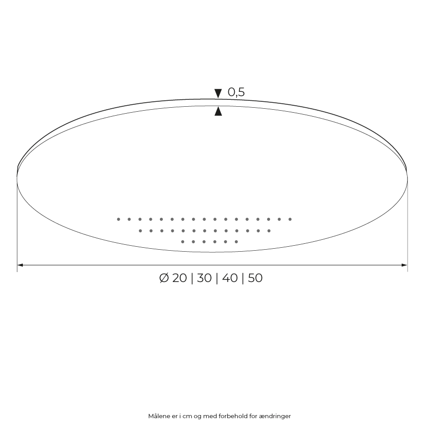 5608_Rainbow brusehoved, rund, 50 cm, poleret_3